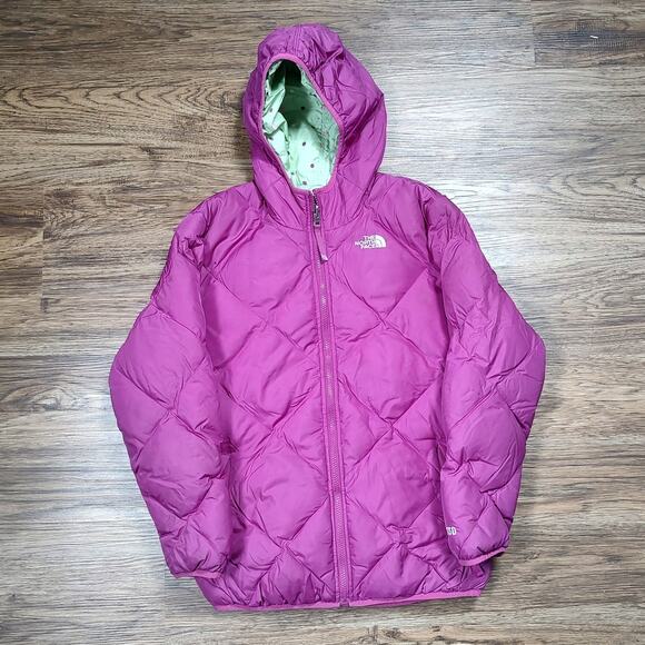 The North Face 550 Down quilted polka dot reversible gorpcore coat girls XL - Picture 1 of 16